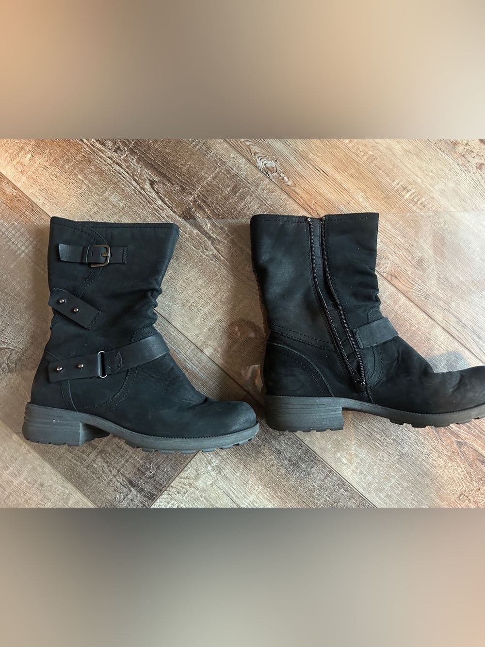NIB Rockport Cobb Hill Brunswick Black Leather Boots - Women's Size 8.5M